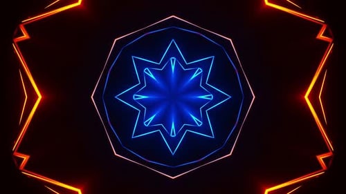 Dynamic Neon Geometric Starburst Animation Loop