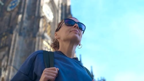 A Tourist Enjoys the Architecture