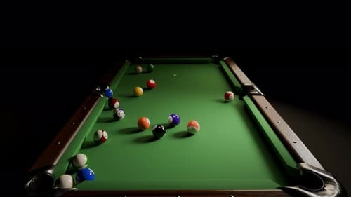 Billard Table 3D Rendering Animation