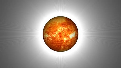 Glowing Fiery Sun Star Orb Rotating Animation