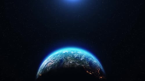 Sunrise From Space Earth From Space Orbit Night to Day