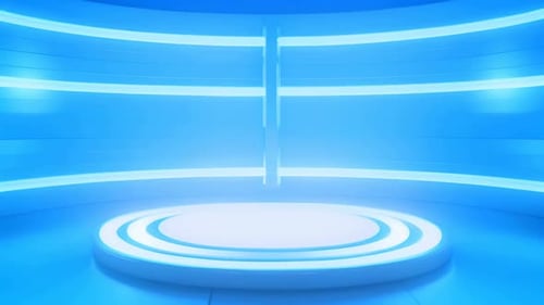 Futuristic Blue Podium Stage Reveal for Presentations