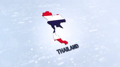 Modern 3D Thailand Map with Flag Animation