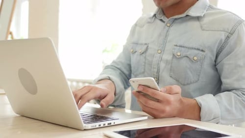 Using Smartphone and Laptop