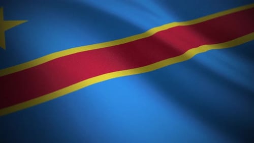 Waving Flag of Democratic Republic of Congo Seamless Loop