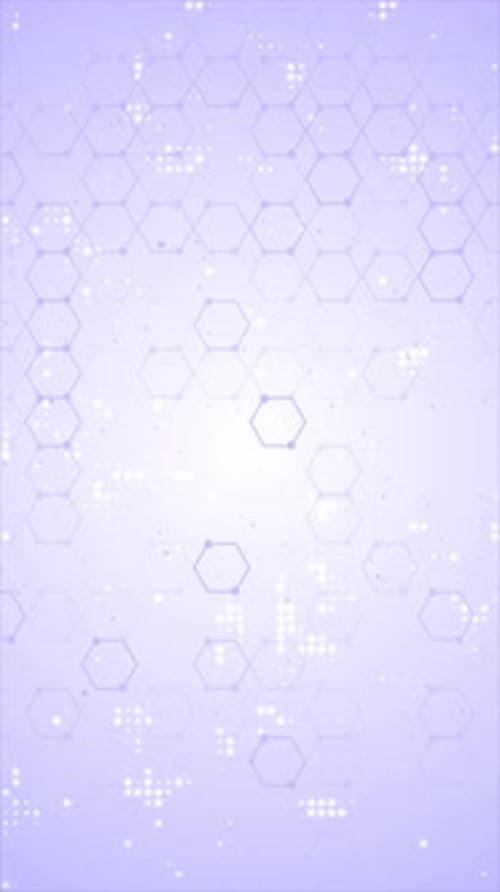 White Vertical Futuristic Hexagon Data Grid Digital Background Loop V2
