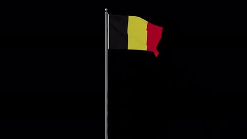 Realistic Waving Flag of Belgium Animation