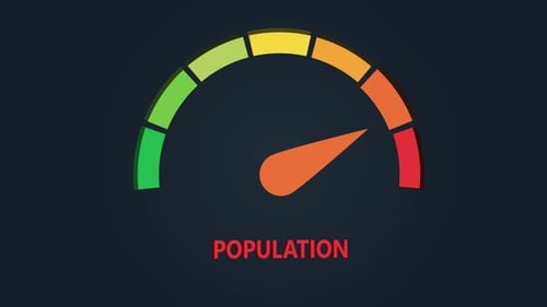 Population Gauge Meter Going Up Animation