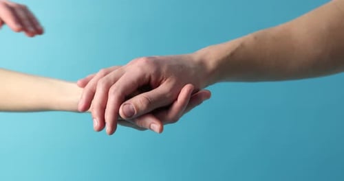 Two Hands Reach and Connect in Shared Bond