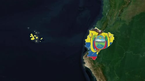 Ecuador Map Reveal with Flag Fill Animation
