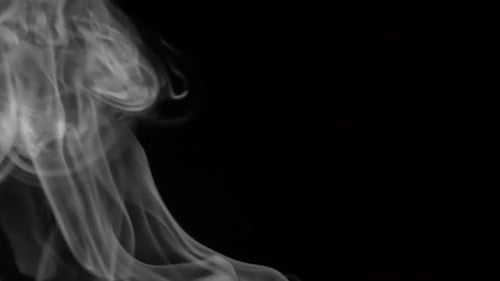 Abstract Gray Smoke on Black Background
