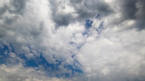 Dramatic Clouds Against Blue Sky Time Lapse