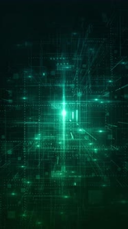 Futuristic Digital Grid Network Cyber Background Loop