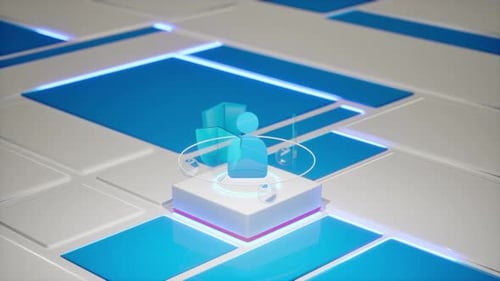Benutzerprofilsymbol Blue Tech Platform Digitales Identitätskonzept