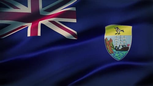 Realistic Waving Flag of Saint Helena