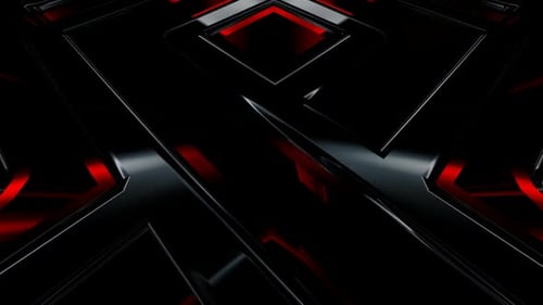 Red and Black Futuristic Geometric Abstract Background Loop
