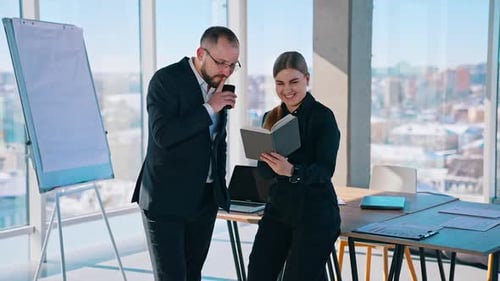 Business Professionals Collaborating in a Modern Office