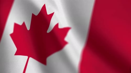 Realistic Waving Canadian Flag Animation