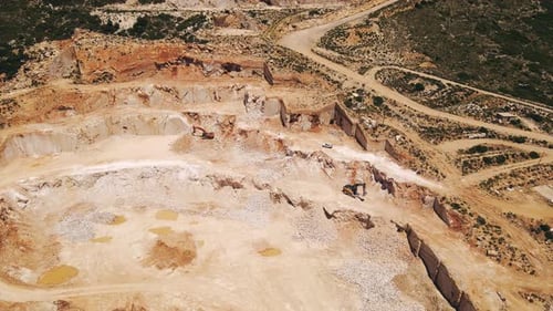 Marble quarry, Open pit marble extraction in Turkey