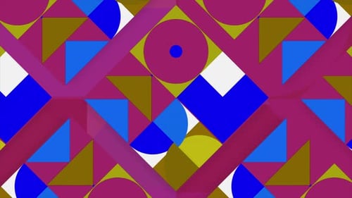Stylish Animation with Colorful Geometric Shapes