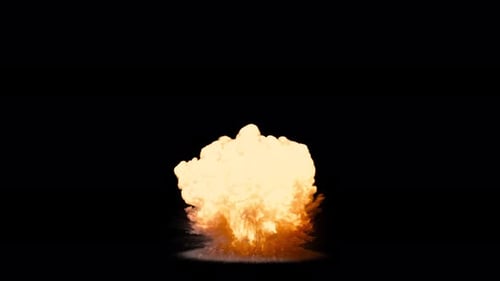 Realistic Fire Explosion with Smoke Mushroom Cloud