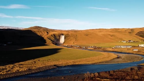 Majestic Skógafoss from Above | Stunning Aerial Views of Iceland’s Iconic Waterfall