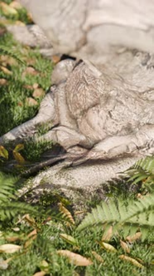 Looping 3D Animation of Grass Growing From Dead Tree Trunk Nature Rebirth Concept