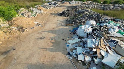 The illegal rubbish dump at outdoor