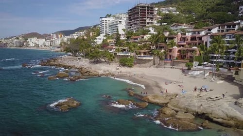 Aerial of Puerto Vallarta, Mexico beach