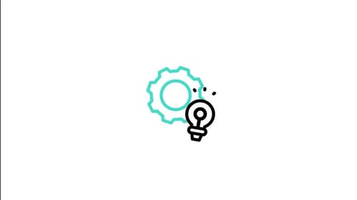 Animated Gear and Lightbulb Icon for Innovation and Ideas