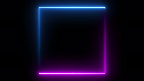 Abstract Neon Square Glowing Frame Loop Animation