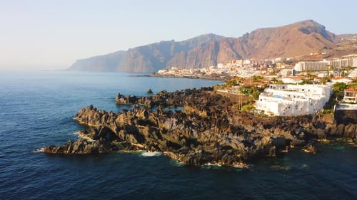 Resort Residential Houses on the Coast of a Volcanic Canary Island