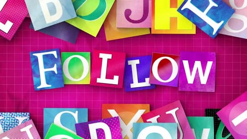 Retro Cut-Out Letters Follow Text Reveal Animation