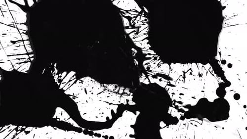 Hison Collection: Ink being expelled on already tainted surface from the bottom right corner shot in