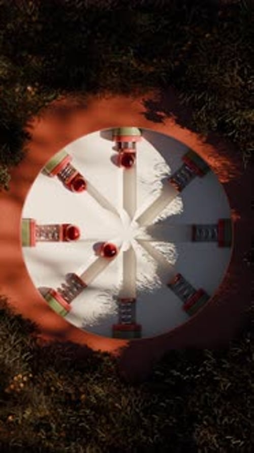 Animation 3D en boucle de boules coulissantes