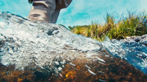 Fisherman Underwater View