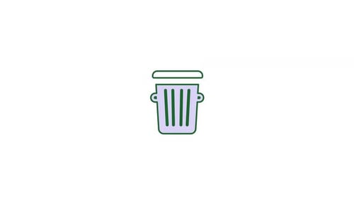 Animated Trash Can Icon Flat Design Loop