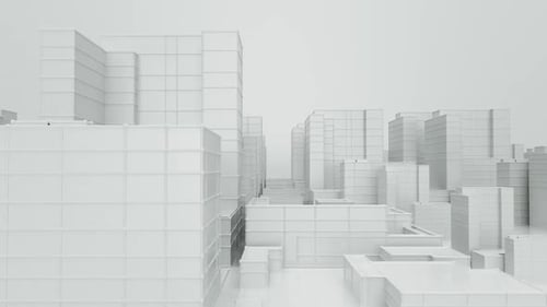 Minimalistische Stadtlandschaften schaffen abstrakte Hintergründe und architektonische Visualisierungen mit sauberem
