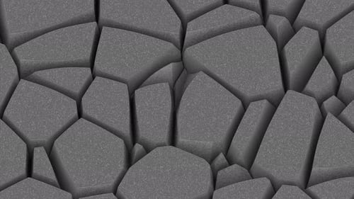 A mosaic spreading in different directions in stones in cartoon animation