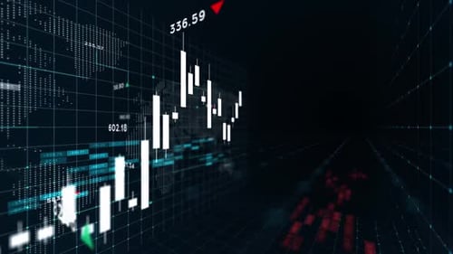 Digitales Finanzdiagramm mit Aufwärtstrends