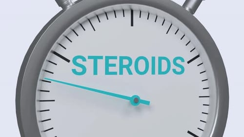 Stopwatch Measuring Steroids with Spinning Needle Animation