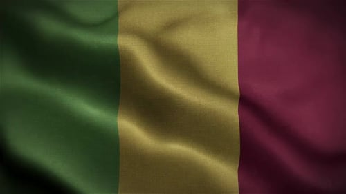 Waving Flag Animation Green Yellow Red Stripes