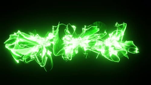Green LED Glowing Abstract Pulsation Veil to the Rhythm of the Music 3d Render. Vj Loop for Dj