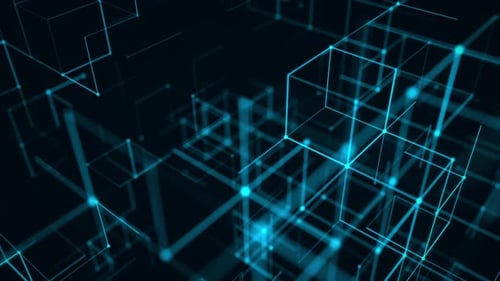Futuristic Digital Network Cubes Animated Background