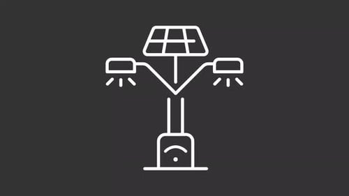 Animated Flat Design Icon of Smart Solar Street Light with WiFi