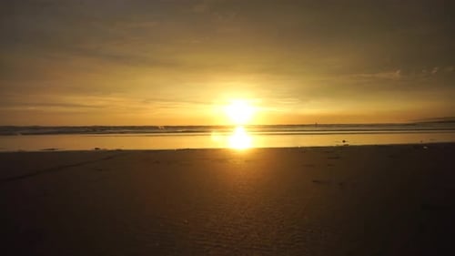 beautiful evening beach view before sunset with small waves on Cipatujah Tasikmalaya beach