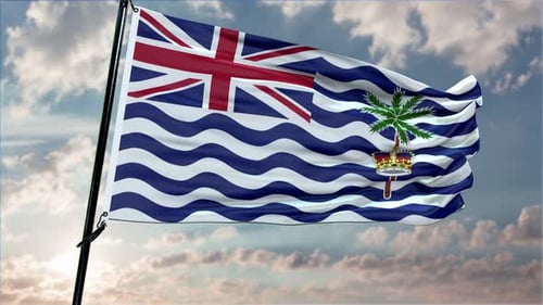 British Indian Ocean Territory Flag Waving Animation
