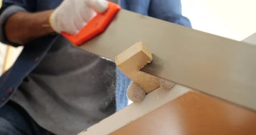 Carpenter workers working in workshop