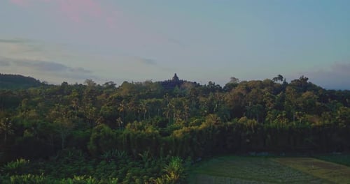 Magelang, 25. Juli 2021, Borobudur-Tempel, umgeben von Wald