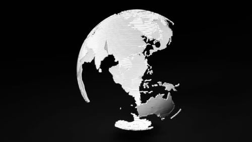 White Tech Planet Erde dreht sich in einer Schleife
